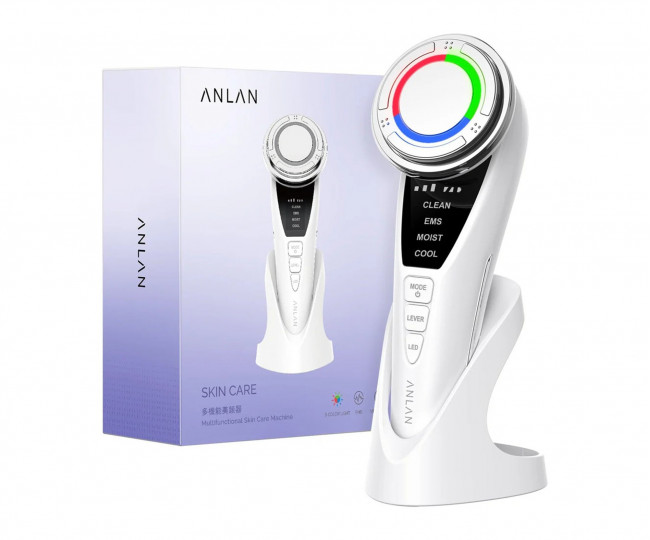Масажер для лиця ANLAN EMS Red and Blue and Green light therapy Beauty Device